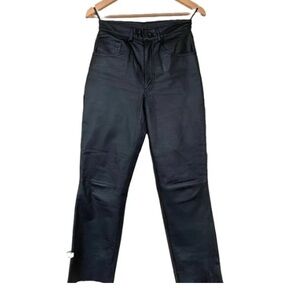 Vintage Jones New York Black 100% Leather Pants